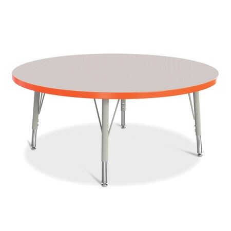 Jonti-Craft Berries Round Activity Table, 42 in. Diameter, E-height, Freckled Gray/Orange/Gray 6468JCE114